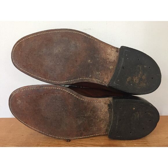 Vintage Eddie Bauer Lace Up Brown Leather Soled Oxford Dress Shoes 40.5 7.5D